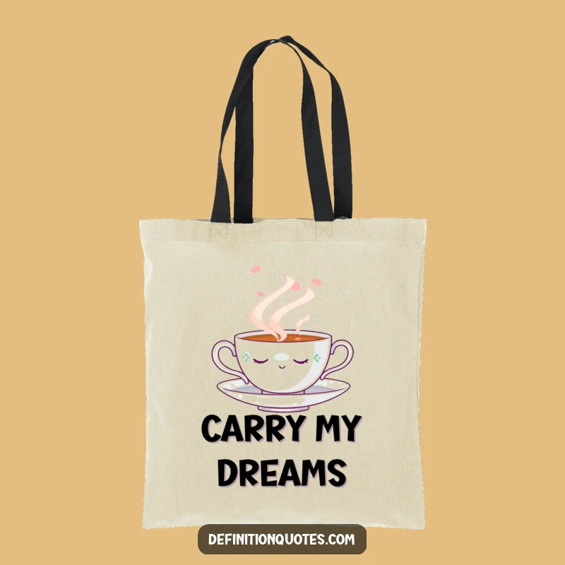 Funny Napping Teacup Tote Bag: Dreamy Steam Carry-All, Chic Gift