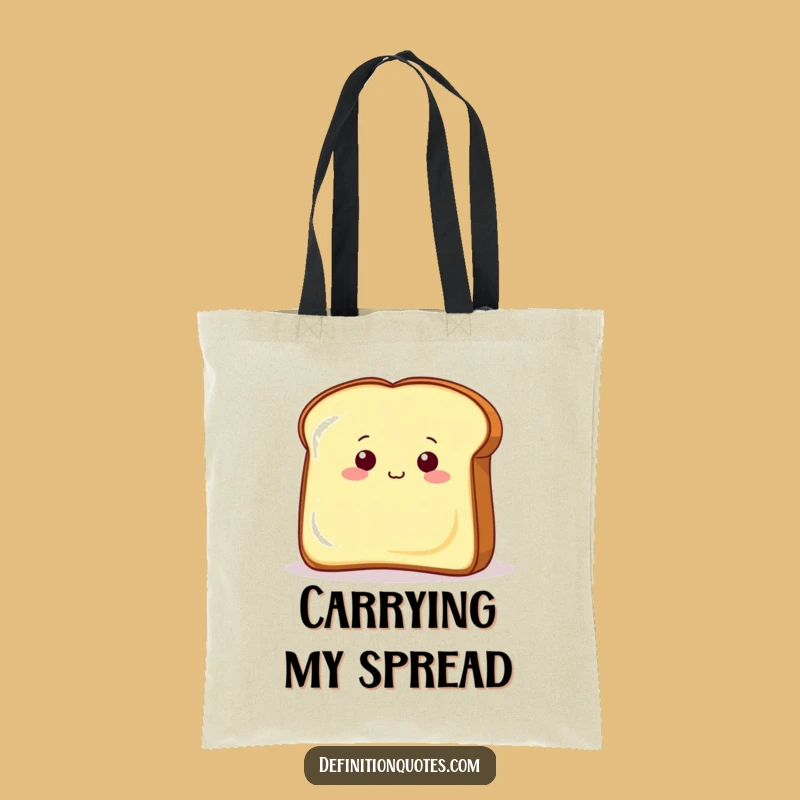 Funny Toast Butter Tote Bag: Hilarious Breakfast Accessory for Daily Errands