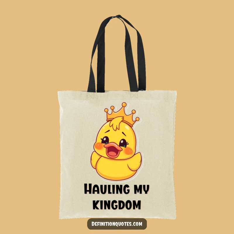 Funny Rubber Ducky Crown Tote Bag: Shocked Joy Carry-All, Chic Gift